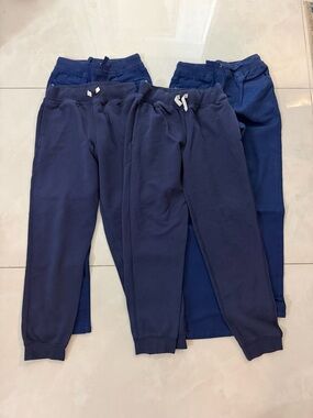 Hanna Andersson Navy Blue Kids Pull-On Jogger Pants - Set of 4